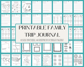 Family Trip Journal, Printable Travel Diary for Family, Children's Vacation Journal, Vacation Keepsake Book for Kids, Memory Book Activities