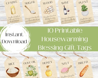 Druckbare Einweihungsgeschenk Geschenkanhänger für neue Hausbesitzer Geschenkkörbe, Geschenk für Freunde, erstes Haus Geschenk, erstes Haus Geschenk