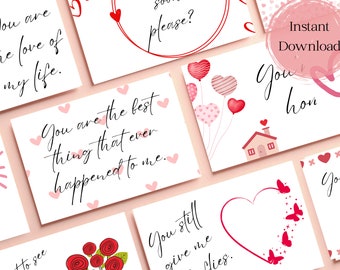 Romantic Love Notes,  Pocket Love Notes, Love Notes I Love You, Valentines Love Notes, DIY Love You Notes