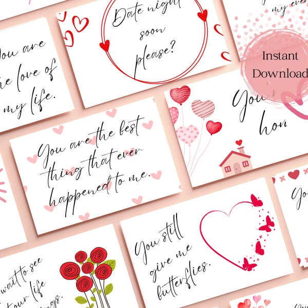 Romantic Love Notes,  Pocket Love Notes, Love Notes I Love You, Valentines Love Notes, DIY Love You Notes