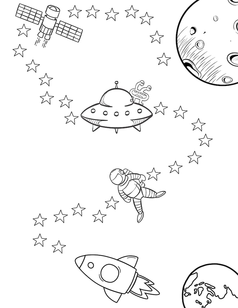 Printable Kids Incentive Chart Spaceship Astronaut Moon - Etsy