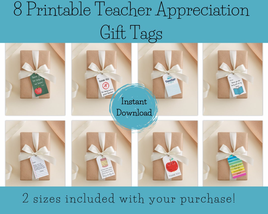 Printable Teacher Appreciation Week Thank You Tags for Classroom Gift ...