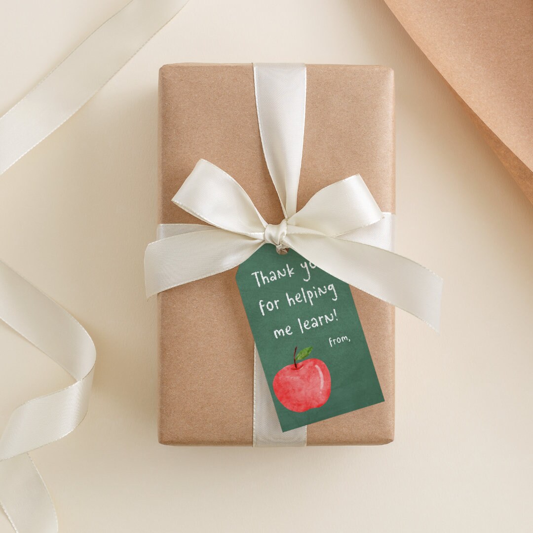 Printable Teacher Thank You Gift Tags: End of School Year (PDF) - Etsy