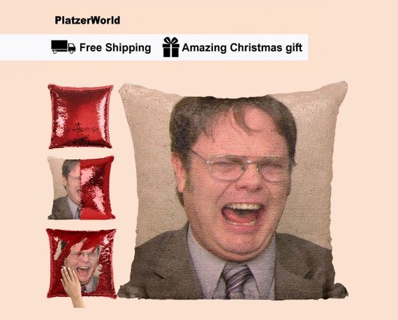 the office sequin pillow