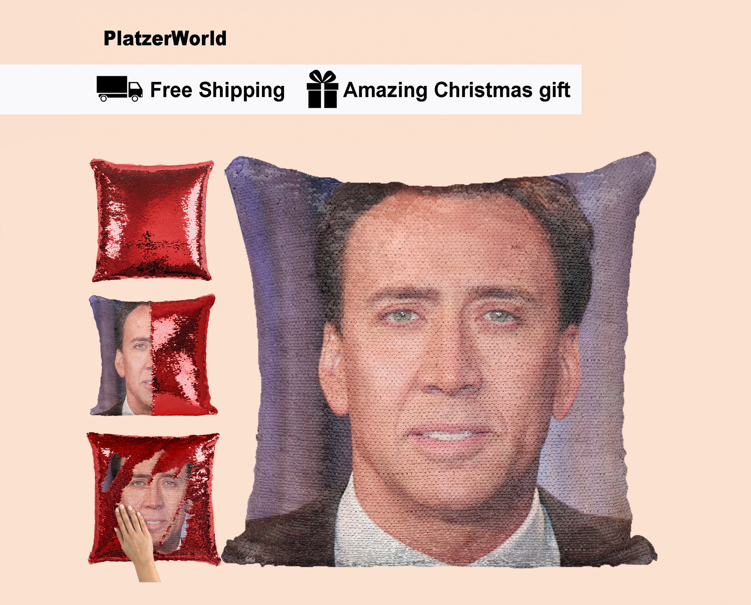 Nicolas Cage Sequin Pillow
 Nicolas Cage Pillow Nicolas Cage Sequin Pillow Nicolas Cage