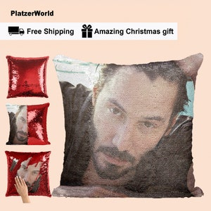 keanu reeves sequin pillow