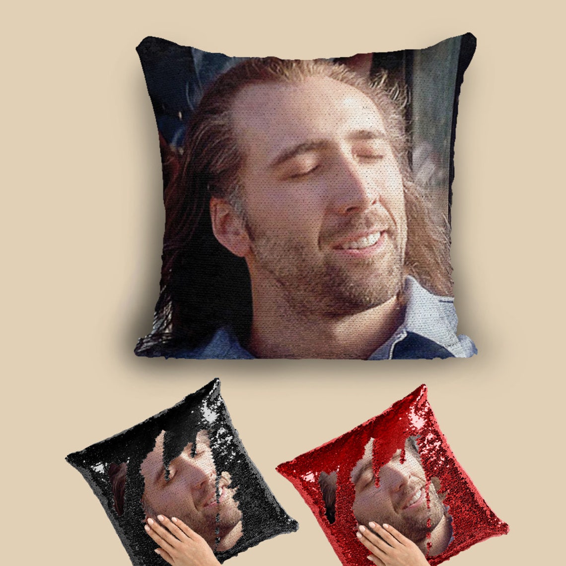 Nicolas Cage Sequin Pillow
 Nicolas Cage Pillow Nicolas Cage Sequin Pillow Christmas