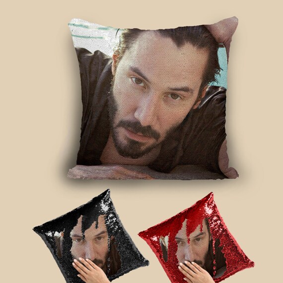 keanu reeves sequin pillow
