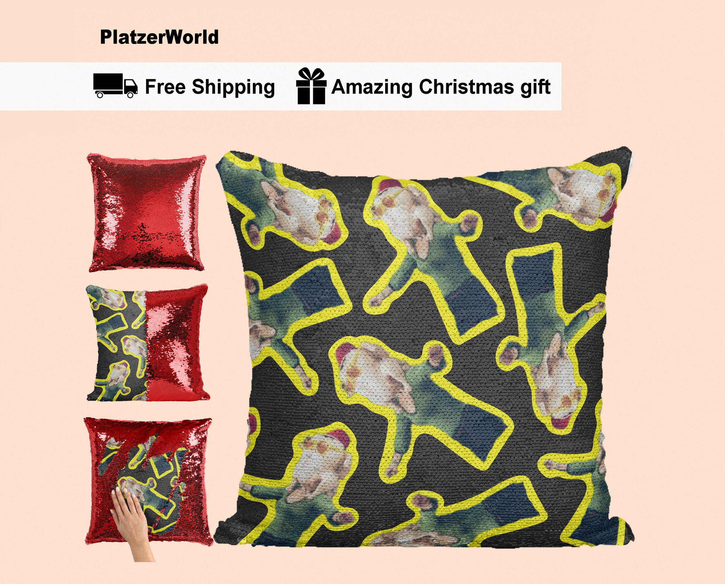 Friends Pillow Friends Sequin Pillow Friends Inspired Etsy