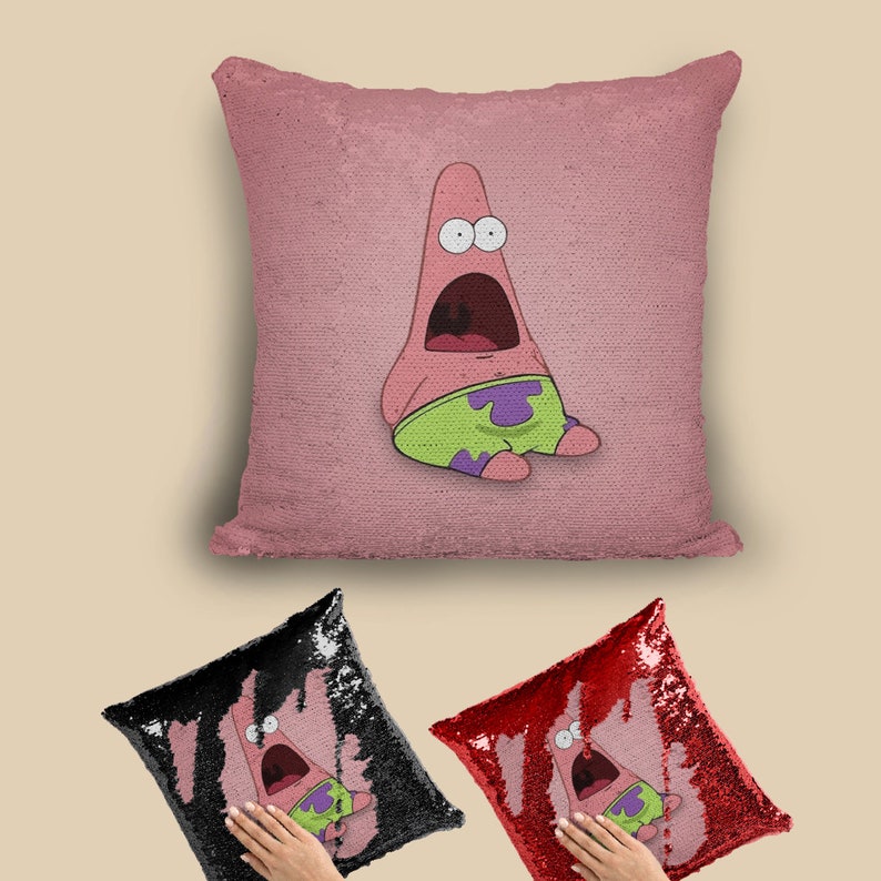 Spongebob Pillow Spongebob Sequin Pillow Spongebob Inspired Etsy
