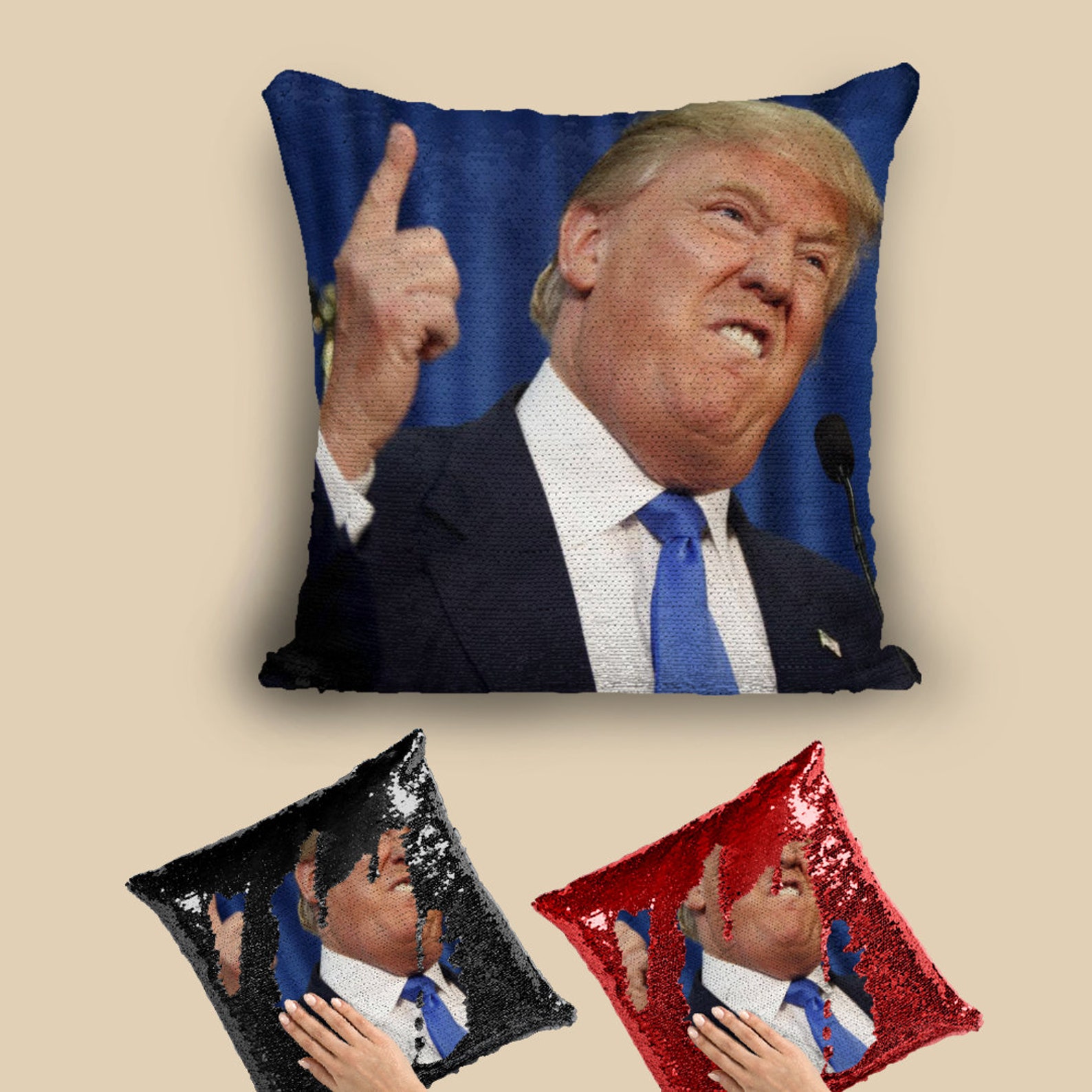 Trump Pillow Trump Sequin Pillow Trump Magic Pillow Trump Etsy
