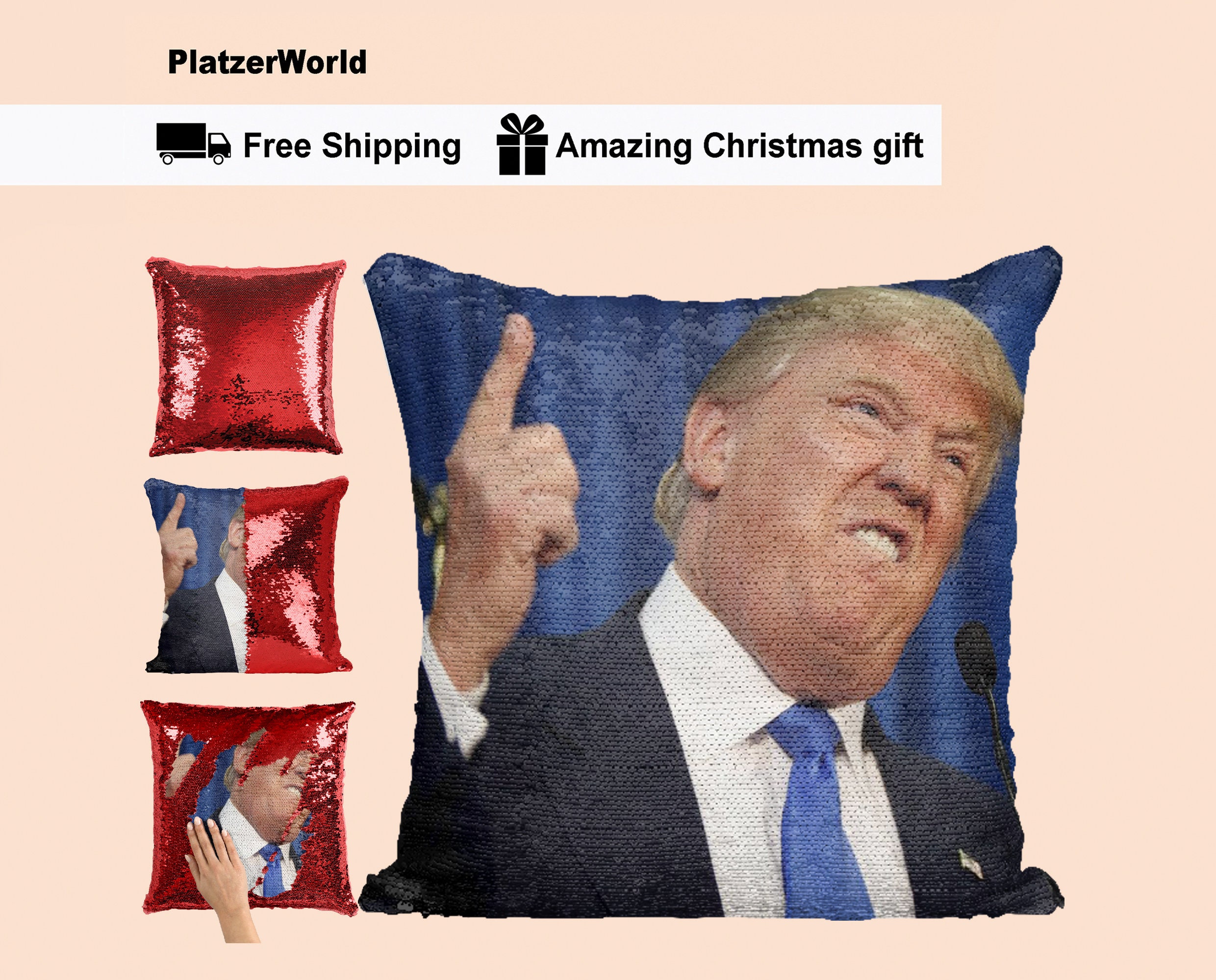 Trump Pillow Trump Sequin Pillow Trump Magic Pillow Trump Etsy