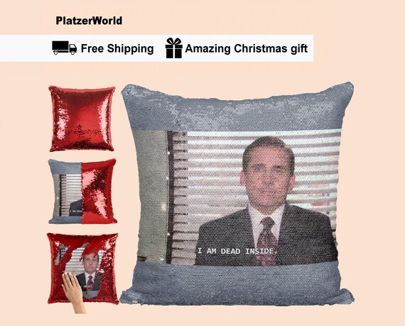 sequin pillow the office