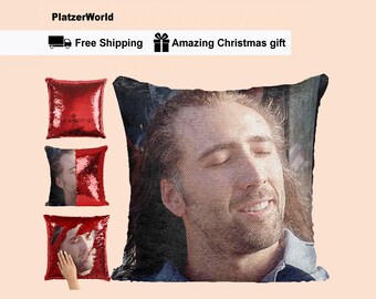 nick cage pillow sequins