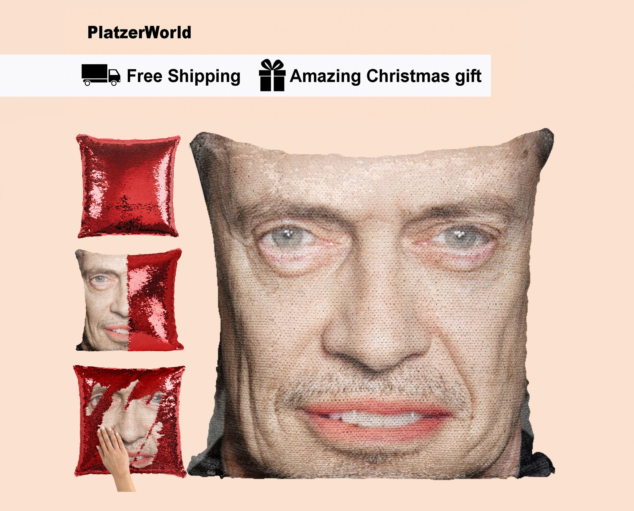 steve buscemi sequin pillow