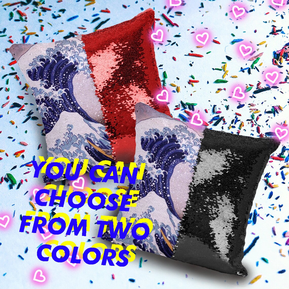 Japan Pillow Japan Sequin Pillow Japan Magic Pillow Japan Etsy