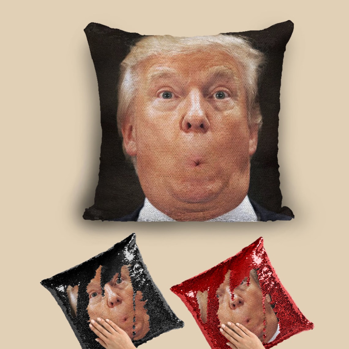 Trump Pillow Trump Sequin Pillow Trump Magic Pillow Trump Etsy