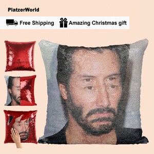 keanu reeves sequin pillow