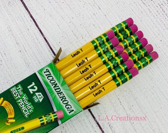 Personalized Ticonderoga Pencils. Engraved Pencils for Students and Teachers.