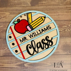 Personalized Teacher Door Sign. Custom Teacher Classroom Sign. Teacher Gift for Teacher Appreciation.
