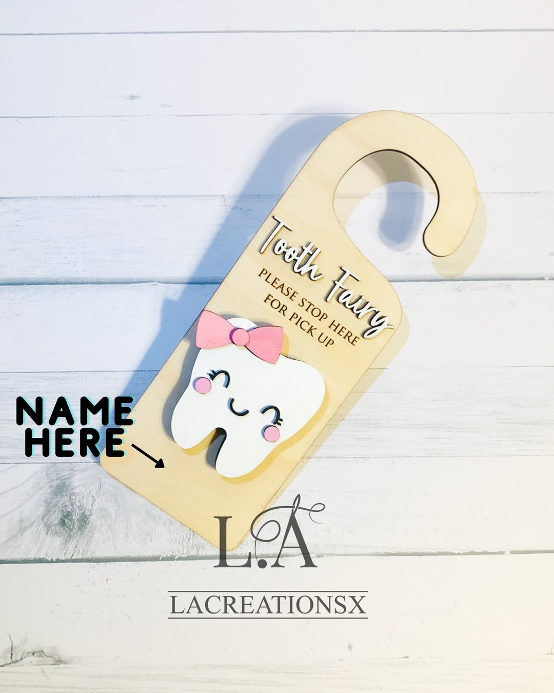 Personalized Tooth Fairy Door Hanger With Money Slot. Custom Tooth ...