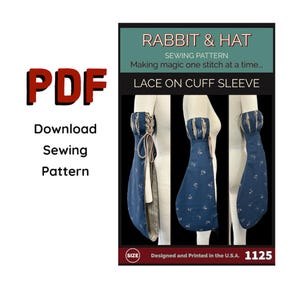 PDF XS-5X All sizes Included - Lace On Cuff Sleeves 1125 New Rabbit and Hat Sewing Pattern Fantasy Renaissance Medieval Garb Fairy Elf
