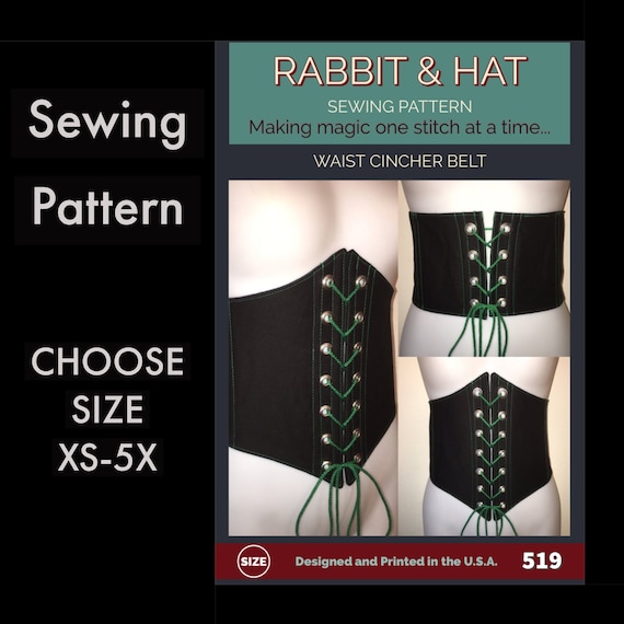 Waist Cincher Belt Adjustable Front and Back Tie 519 New Rabbit and Hat  Sewing Pattern Choose Size XS S M L XL 1X 2X 3X 4X 5X Plus Size -   Canada