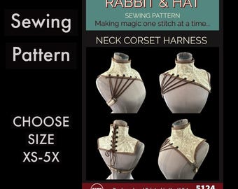 Neck Collar Harness 5124 New Rabbit and Hat Sewing Pattern Steampunk Medieval Gothic Larp Cosplay