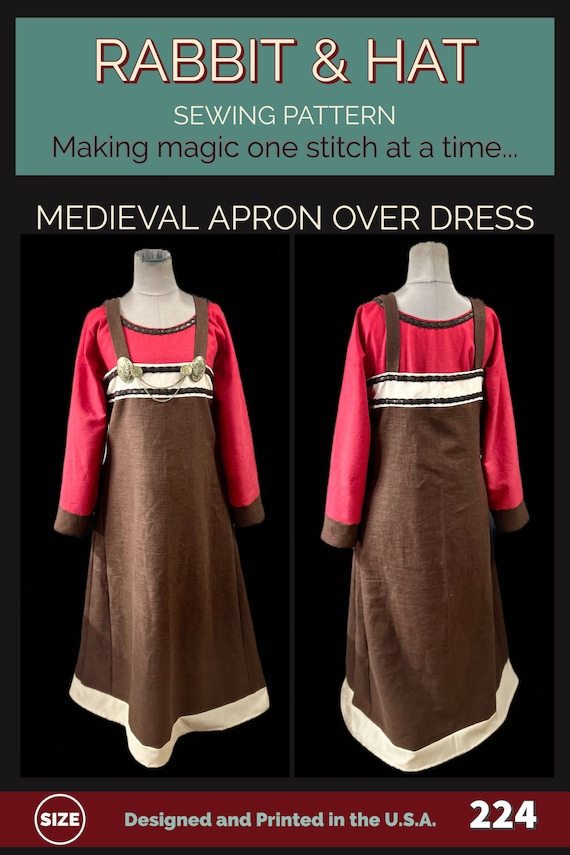 PDF Size 5X Viking Medieval Apron Over Dress 224 New Rabbit & Hat Sewing Pattern Women's Faire Garb Larp Renaissance Costume - Etsy PDF Size 5X Viking Medieval Apron Over Dress 224 New Rabbit & Hat Sewing Pattern Women's Faire Garb Larp Renaissance Costume - Etsy