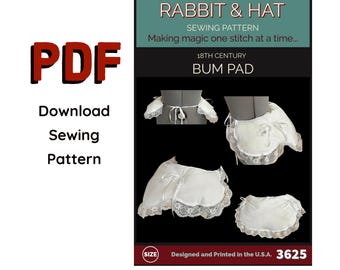 PDF 18th Century Bum Pad Undergarment Underpinning 3625 Rabbit and Hat Sewing Pattern Scottish Queen Medieval Renaissance Garb All Sizes