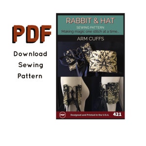 PDF Reversible 2-Layer Arm Cuff Cuffs New Rabbit and Hat PDF Sewing Pattern 421 -  9 Pattern Sizes XS- Plus Size 5X