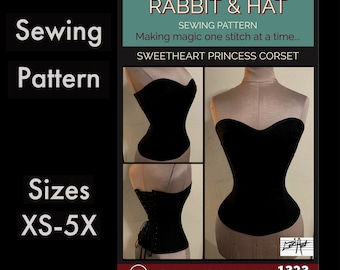 SWEETHEART PRINCESS Back Tie Over Bust Corset w/Vanity 1323 New Rabbit and Hat Sewing Pattern Renaissance Fairytale Cosplay Bodice Medieval