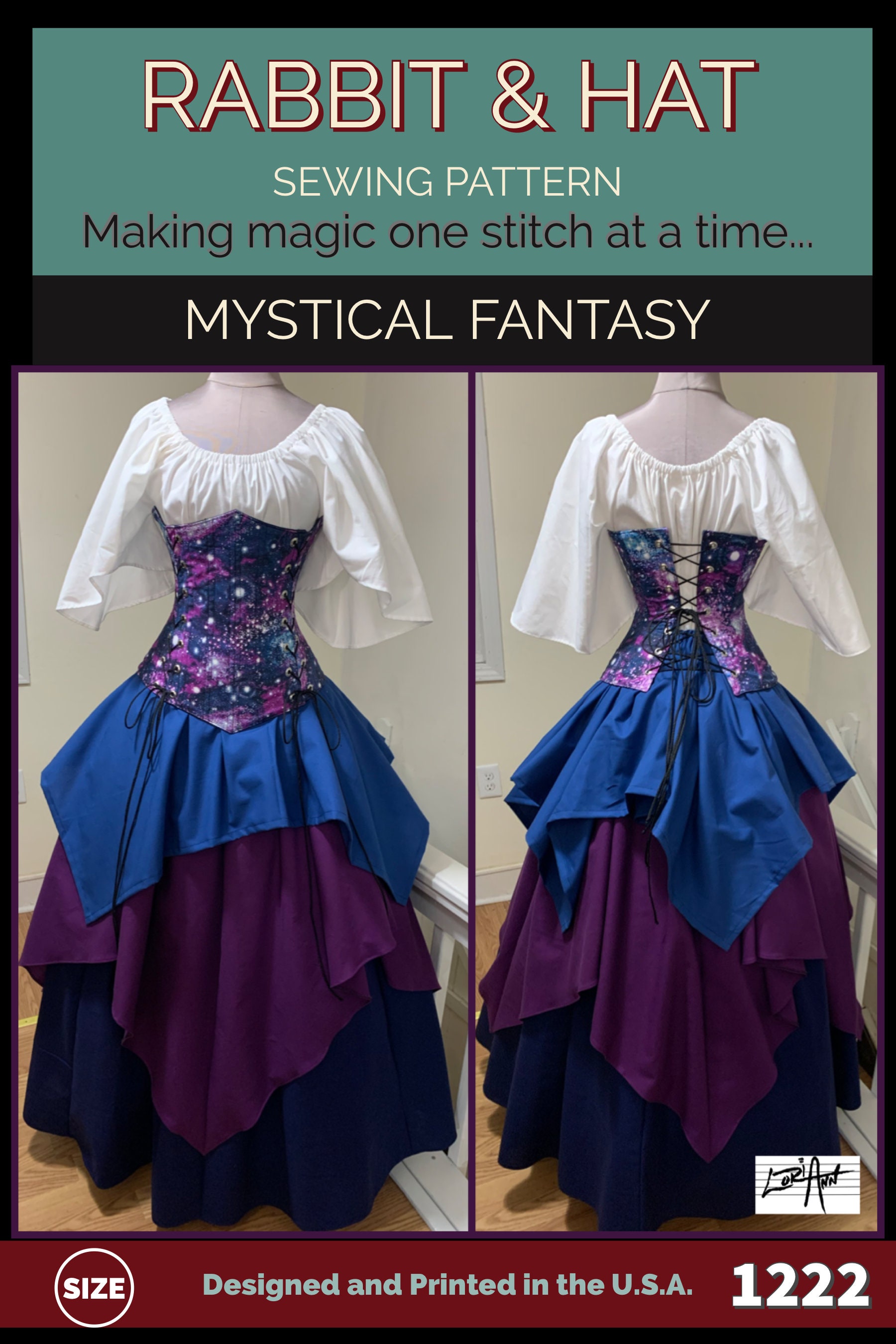 【SHALOM】FANTASY SKIRT Scarlet Darkness Women Renaissance Overlay Skirt Drawstring