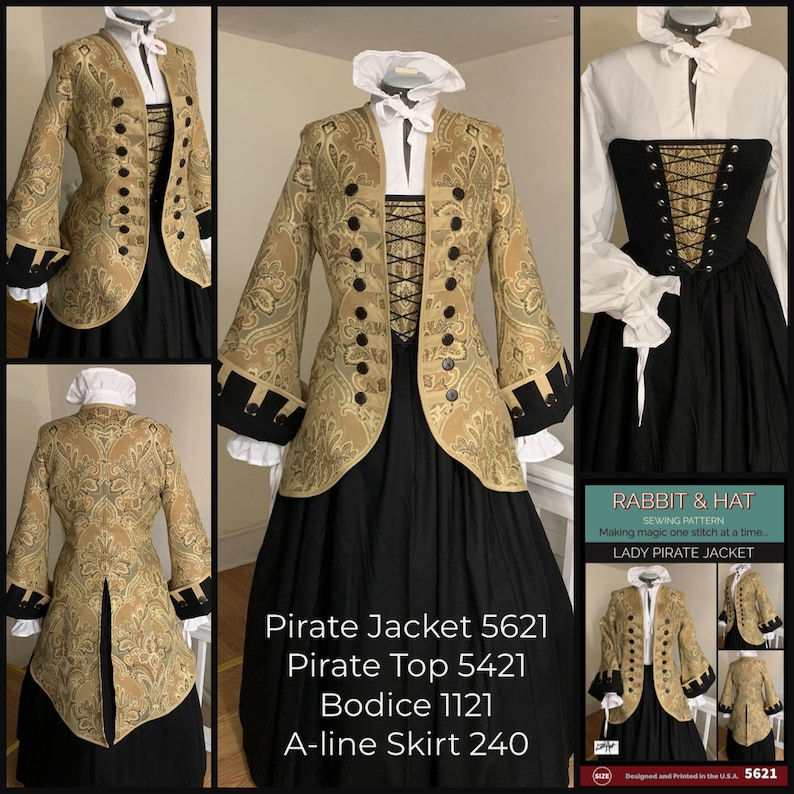 PDF 2X Womens Pirate Coat Swashbuckler Medieval Renaissance Etsy