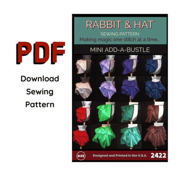 PDF Add-A-Bustle MINI Bustle with Trim New Rabbit and Hat Sewing Pattern 2422 Can be made to fit size child thru Plus Adult