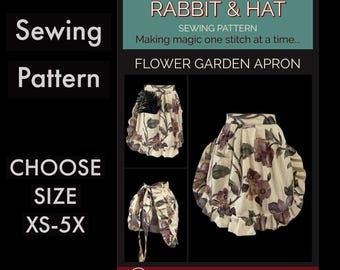 Simple Cottagecore Flower Garden Apron 5424 New Rabbit and Hat Sewing Pattern Kitchen Accessory Gift