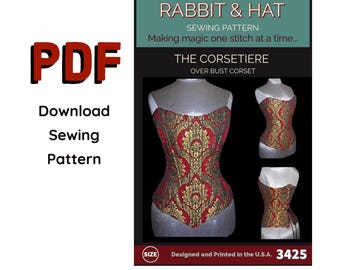 PDF Size 5X The Corsetière Over Bust Corset 3425 Rabbit and Hat Sewing Pattern Renaissance Fairytale Bodice Medieval Steampunk Fantasy