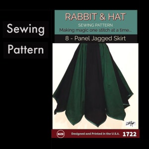 Gathered Waist 8-Panel Jagged Skirt 1722 New Rabbit and Hat Sewing Pattern - All Sizes Included XS S M L XL 2X 3X 4X 5X