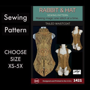 Pirate Tailed Waistcoat With Collar 1421 New Rabbit and Hat Sewing Pattern Step by Step Photo Instructions