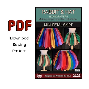 PDF All sizes Included - Mini Petal Skirt 2123 New Rabbit and Hat Sewing Pattern Fairy Fantasy Renaissance Medieval Pixie Dance