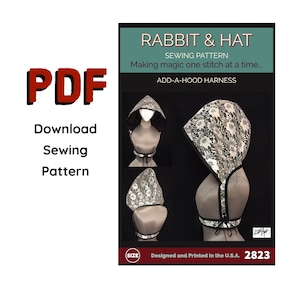 PDF XS-5X Add-a-Hood with Under Bust Strap 2823 New Rabbit and Hat Sewing Pattern Renaissance Medieval Garb Accessory Belt