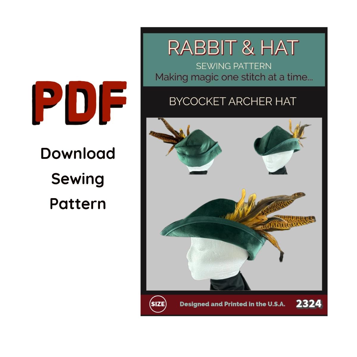 PDF Renaissance Medieval Bycocket Archer Robin Hood Hat 2324 New
