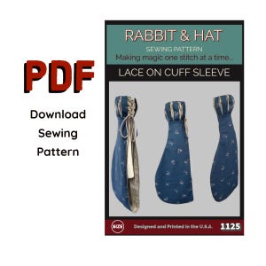 PDF XS-5X Alle maten inbegrepen: mouwboorden met veter 1125 Nieuw naaipatroon konijn en muts fantasie renaissance middeleeuwse kleding Fairy Elf