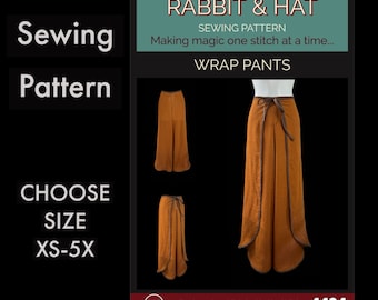 Wrap Pants 4424 New Rabbit and Hat Sewing Pattern Trousers Women's Renaissance Medieval Festival Summer Garb