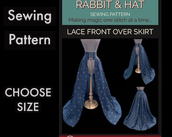 Women's Lace Front Over Skirt 1025 New Rabbit and Hat Sewing Pattern Choose size XS Thru Plus Size 5X Renaissance Medieval Fantasy Elvish