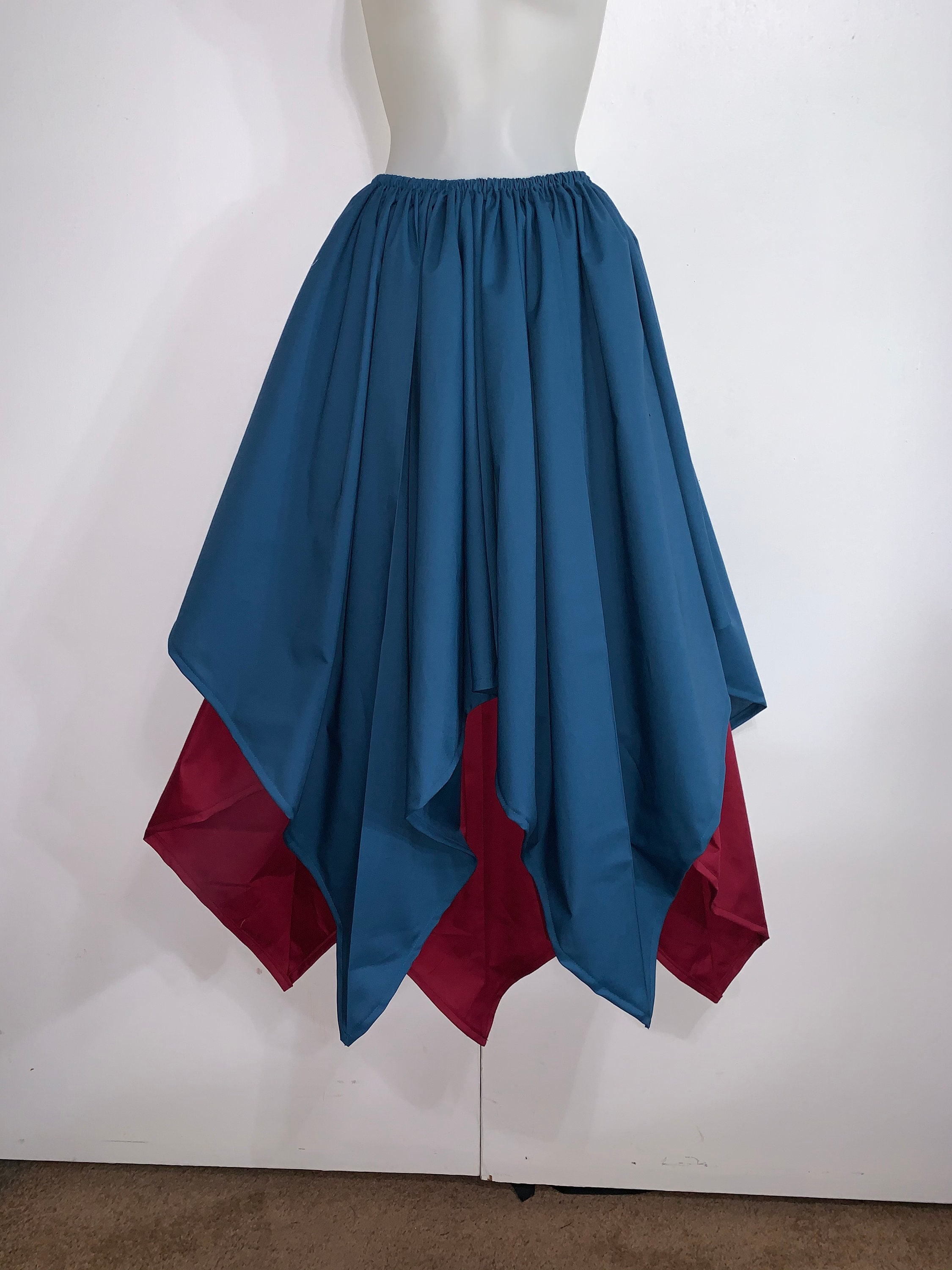 PDF Gathered Waist Jagged Skirt With Two Length Options for