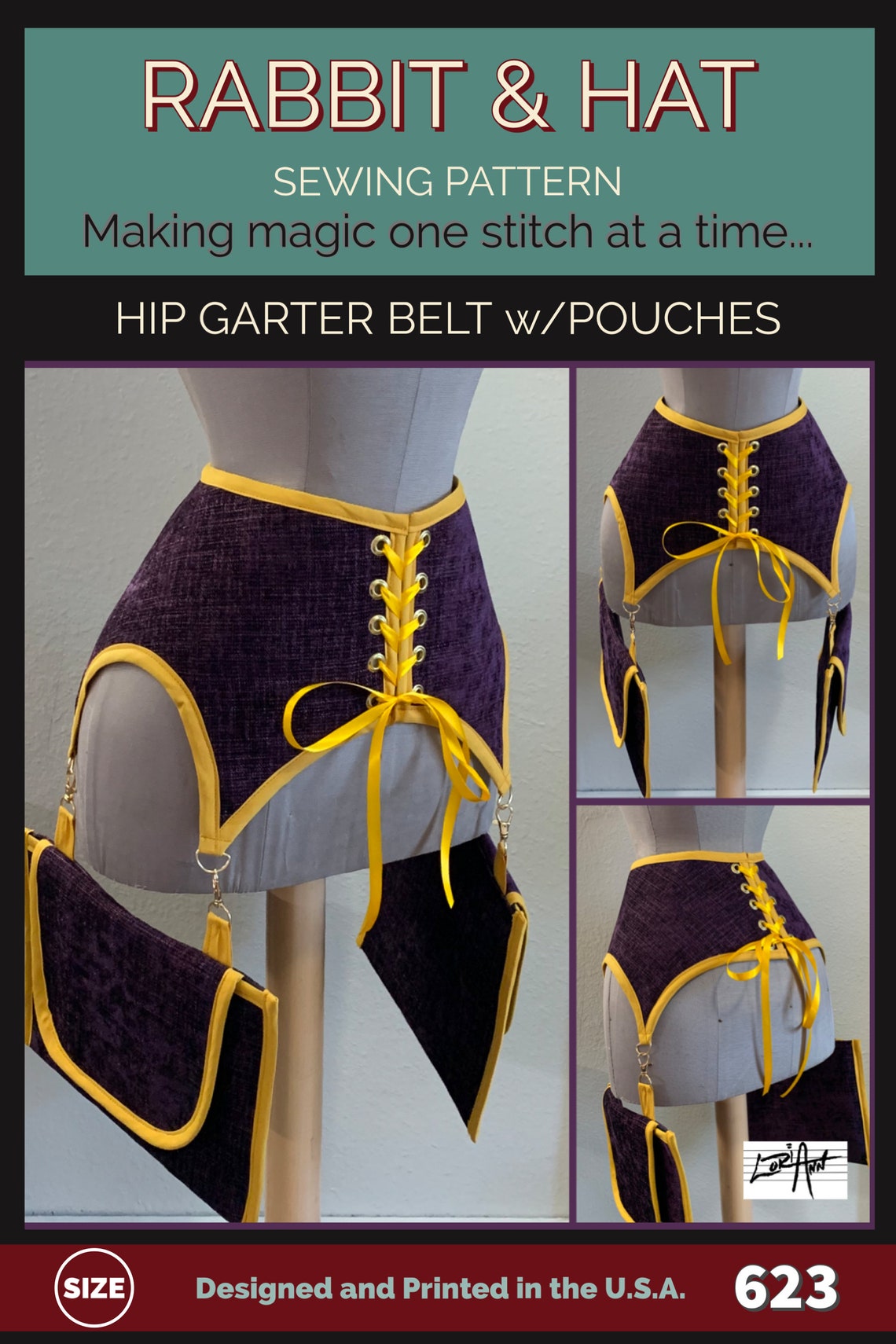 PDF LARGE Hip Garter Belt With Pouches 623 New Rabbit and Hat Etsy