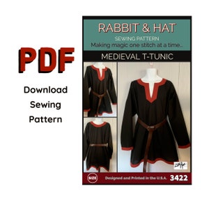 PDF Size LARGE MENS Viking Tunic Medieval Renaissance Garb