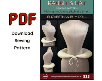 PDF Size XL Garb ELIZABETHAN Bum Roll Undergarment Underpinning 523 Rabbit and Hat Sewing Pattern Scottish Queen Medieval Renaissance Garb