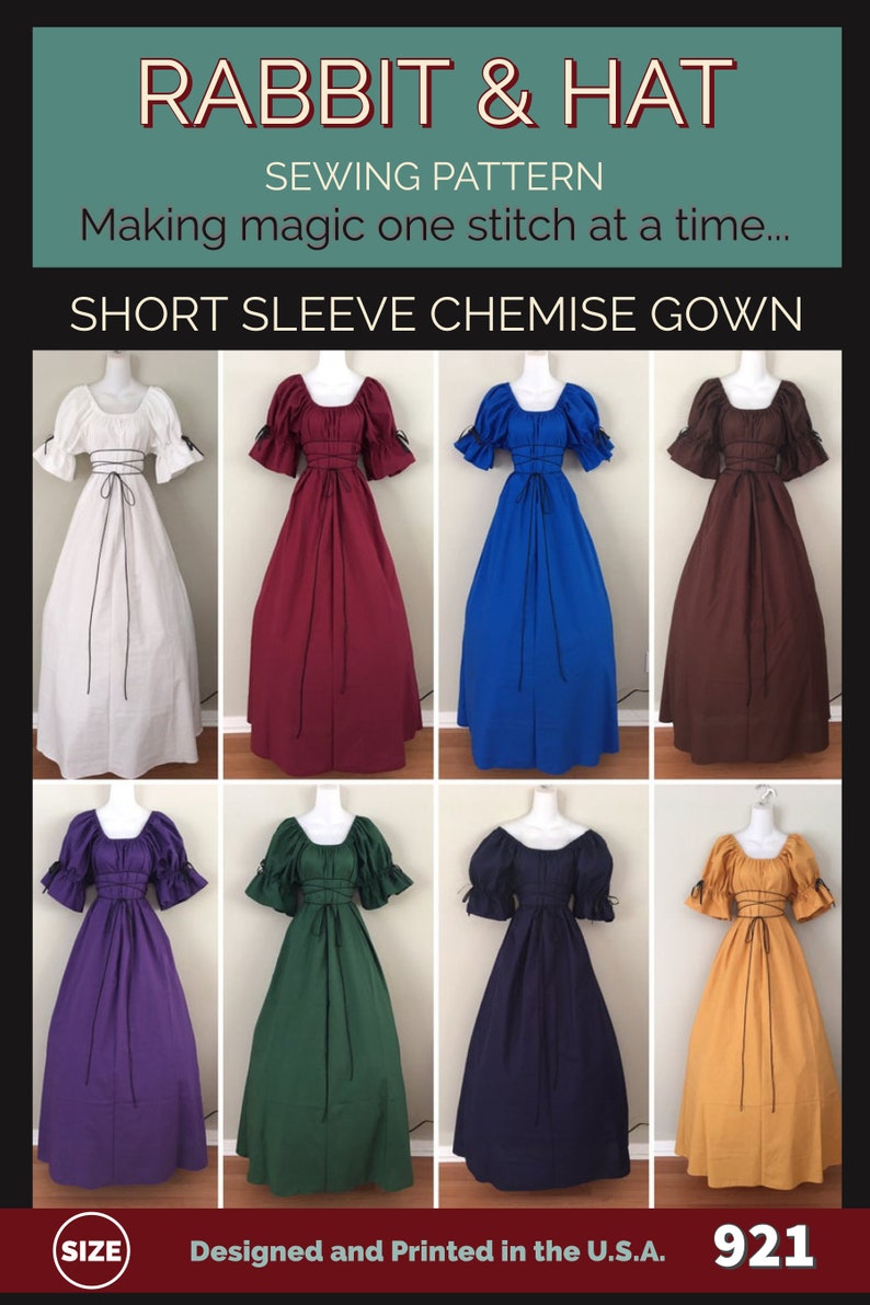 Puede incluir: Un patr&oacute;n de costura para un vestido camis&oacute;n de manga corta. El patr&oacute;n est&aacute; disponible en ocho colores diferentes: blanco, burdeos, azul, marr&oacute;n, morado, verde, azul marino y amarillo. El patr&oacute;n est&aacute; dise&ntilde;ado e impreso en los EE. UU. y est&aacute; etiquetado con el n&uacute;mero 921.